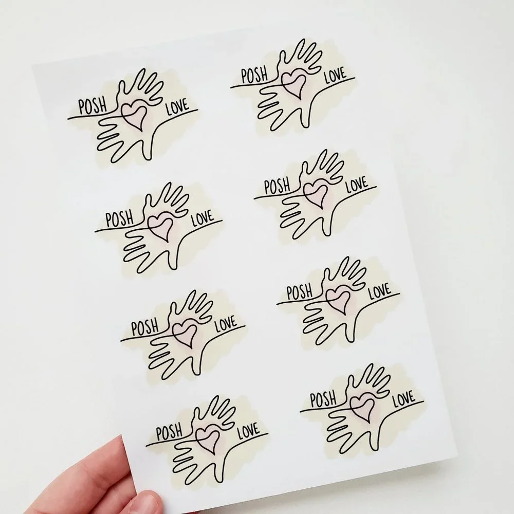 LB063 Posh Love Poshmark Sticker Sheets Abstract Line Art Design [Price Firm] - Picture 5 of 11